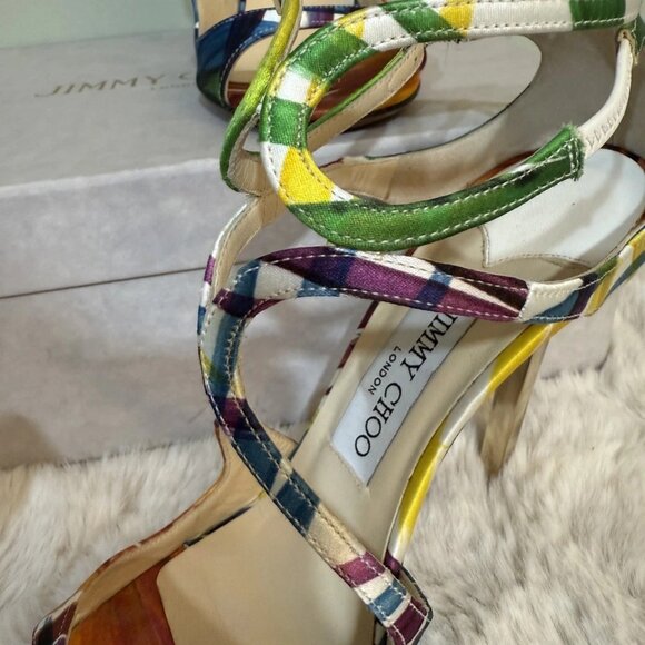 Jimmy Choo Multicolor Lang Strappy Heels - Picture 12 of 12